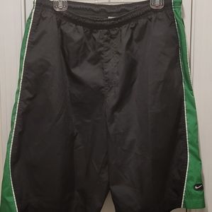 Men's Nike Black Green White Stripe Swim Trunks Size Large